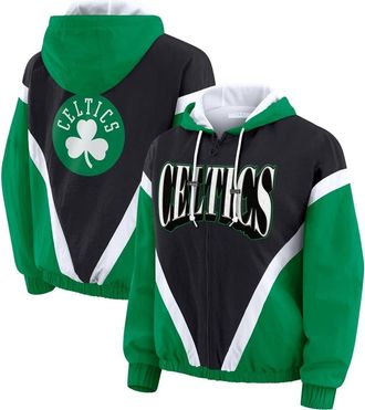 WEAR by Erin Andrews Womens WEAR by Erin Andrews Black/Kelly Green Boston Celtics Colorblock Full-Zip Hoodie Windbreaker Jacket at Nordstrom, Size Medium