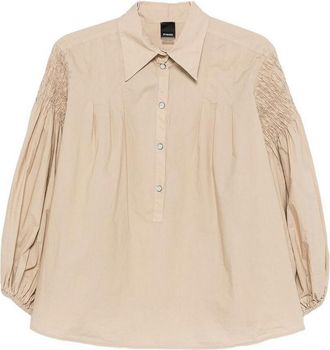 Pinko Shirt Bouquet Beige With Button Closure