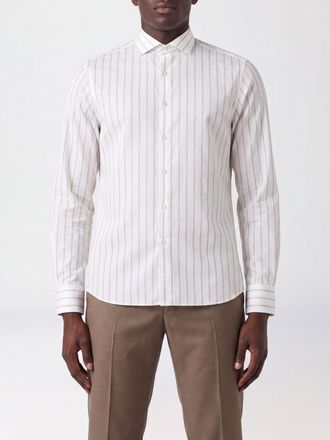 Canali Striped Slim Fit Shirt in Cotton Poplin