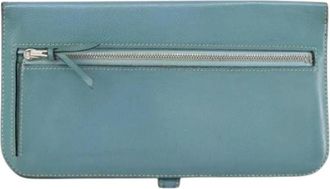 Herm&egrave;s Pre-owned Vintage Lederen Clutch - Dames - Vintage Accessoires - Blauw - ONE Size - Leer - Vintage