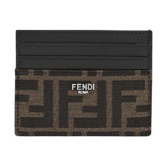 Fendi Wallets & Cardholders, male, Brown, Size: ONE SIZE FF Jacquard Card Holder