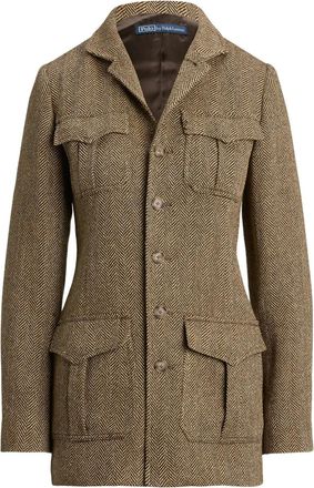 Polo Ralph Lauren Giacca con motivo a spina di pesce - Marrone