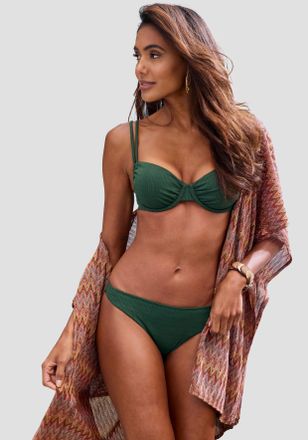 Copenhagen B&uuml;gel-Bikini-Top COPENHAGEN STUDIOS Nela, Damen, Gr. 38, Cup D, gr&uuml;n (dunkelgr&uuml;n), Rippware, Recycling-Polyamid, strukturiert, unifarben, Bikini-Obert