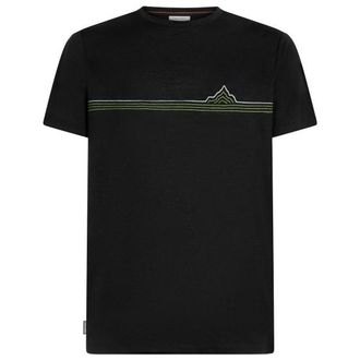 Icebreaker Merino 150 Tech Lite S/S Tee Range Stripes Merinoshirt f&uuml;r Herren | schwarz