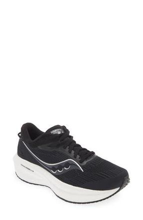 Saucony Triumph 21 Running Shoe -Wide Width Available in Black/White at Nordstrom Rack, Size 12