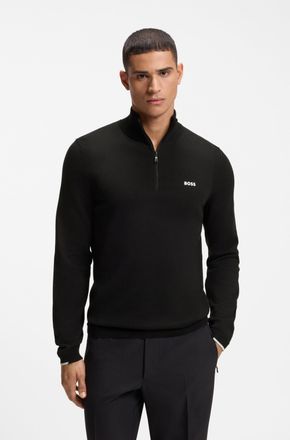 Boss Green by Hugo Boss Strickpullover BOSS GREEN, Herren, Gr. XXL, schwarz001, Strick, Obermaterial: 100% Baumwolle, unifarben, regular fit normal, hoch geschlossener Aussch