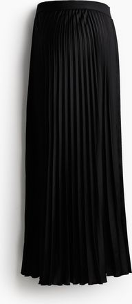 H&M MAMA Faltenjupe aus Satin - Schwarz