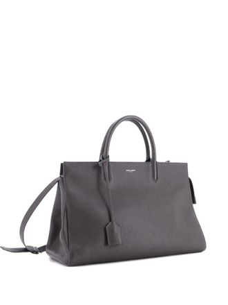 Saint Laurent Rive Gauche Cabas Leather Medium tote bag - Grijs