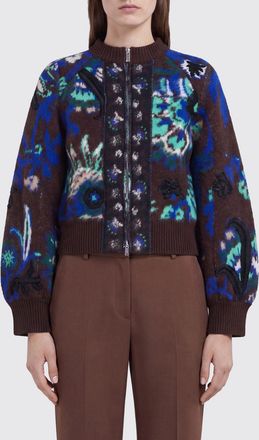 sacai Bomber in lana con maniche a palloncino e ricami floreali