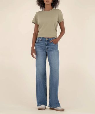 Kut from the Kloth Jean High Rise Wide Leg Jeans In Blue