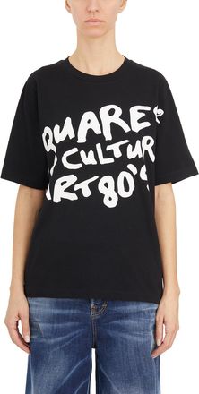 Dsquared2 Womens 80 S Pop Print T-shirt - Black Cotton - Size Small