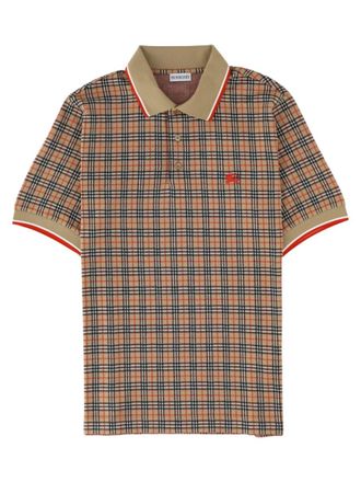 Burberry Beige Plaid Shirt Collar Polo