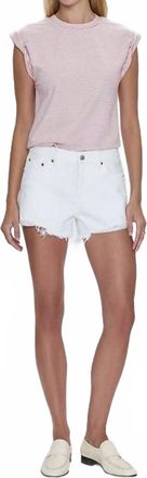 Pistola Denim Gigi Low Rose Cut Off Short In Luxe White Distressed