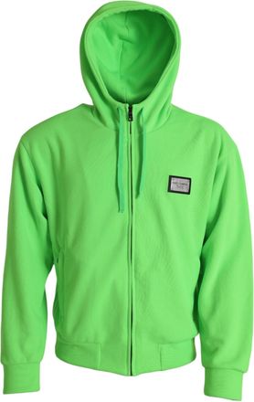 Dolce & Gabbana Neon Green Hooded Full Zip Top Mens Sweater