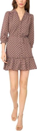 CeCe by Cynthia Steffe Ruffle V Neck Minidress in Hazel at Nordstrom, Size Xx-Large