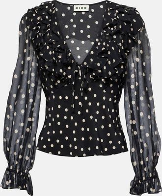 Rixo Lasca ruffled silk blouse