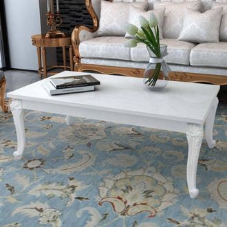 vidaXL Tavolino Da Salotto 115x65x42 Cm Bianco Lucido - Vidaxl