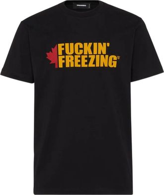 Dsquared2 Mens Cool Fit Slogan T-shirt - Black Cotton - Size X-Large