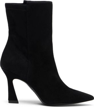 Stuart Weitzman 5050 Vinnie Bootie 85 - Dames - Laarzen met Hak - Zwart - 40 1/2 EU - Leer - Schoenen