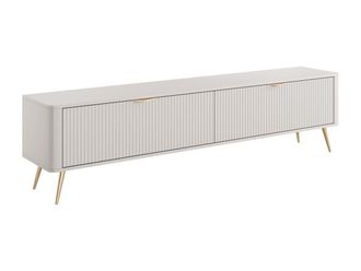 Pascal Morabito Mueble TV con 2 puertas de MDF - Beige y dorado - ELONARIA de Pascal Morabito