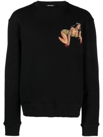 Roberto Cavalli Felpa con applicazione - Nero