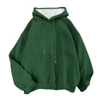 Generic Pullover Hoodies For Women Uk | Oversized Hoodie Women Gym Cute Sweatshirt Kawaii Sportswear Solid Color Cropped Hoodie Long Sleeve Hoodie Cotton Pull