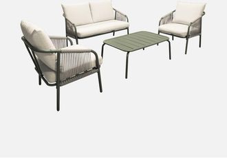 Sweeek Conjunto De Jard&iacute;n De Acero De 4 Plazas