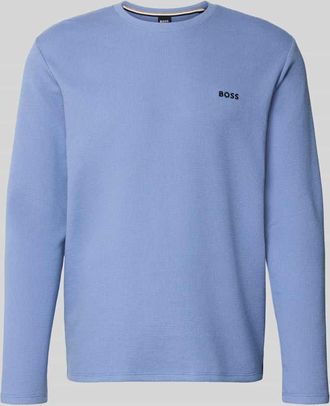 HUGO BOSS Regular Fit Langarmshirt aus Baumwoll-Mix in Jeansblau, Gr&ouml;&szlig;e XXL