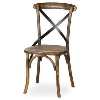 Hill Interiors Cross Oak Dining Chair in Brown