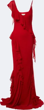 De La Vali Mayara ruffled georgette gown