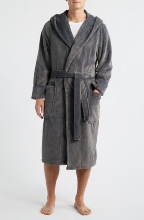 Nordstrom Fleece Hooded Robe in Grey Magnet at Nordstrom Rack, Size X-Large/xx-Large
