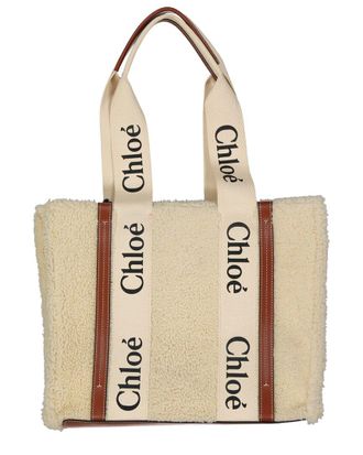 Chlo&eacute; Woody Shearling Tote Bag, Never Carried (Authentic Pre-Loved)