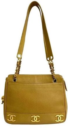 Chanel Pre-owned Vintage Leren Schoudertas - Dames - Vintage Schoudertas - Beige - ONE Size - Leer - Vintage