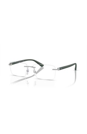 A|X Armani Exchange 56mm Rectangle optical glasses in Silver at Nordstrom