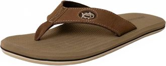 Southern Tide Mens Embroidered Flip Jack Sandals In Carmel