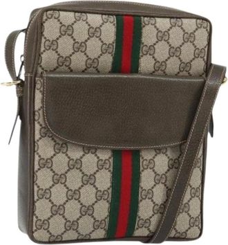Gucci Pre-owned Cross Body Bags, female, Beige, Size: ONE SIZE Pre-owned Vintage GG Canvas Shoulder Bag