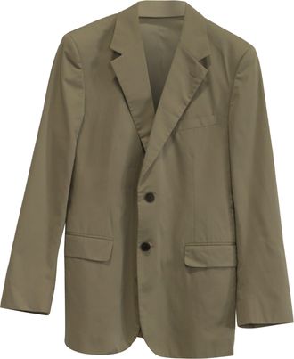 Prada Single-Breasted Jacket in Beige Cotton