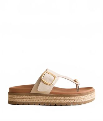 Mia Shoes Womens Marylynne Raffia Sandal In Ecru