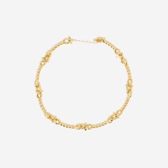 Ferragamo Collana con gancio torchon in ottone