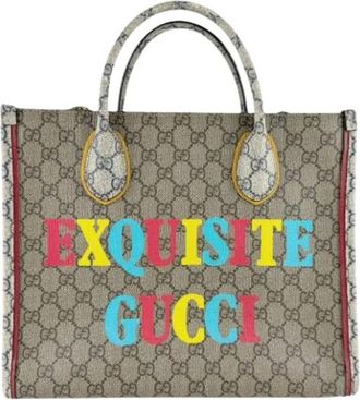 Gucci Pre-owned Tote Bags, female, Brown, Size: ONE SIZE Pre-owned Vintage GG Supreme Tote