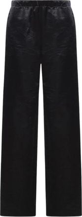 Givenchy Crinkled Wide Leg Broeken - Dames - Wijde Broeken - Zwart - M - Leer - Broeken