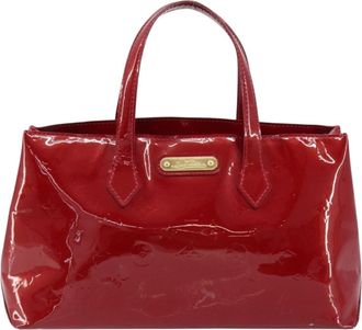 Louis Vuitton Wilshire Monogram Vernis Red Patent_Leather Handbag (Pre-Owned)