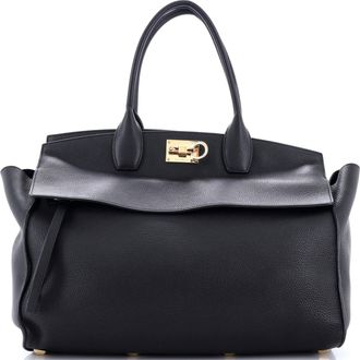 Ferragamo Studio Soft Satchel Leather Large