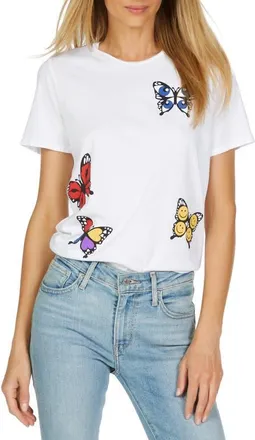 Lauren Moshi Croft Butterfly Top in White at Nordstrom, Size X-Small
