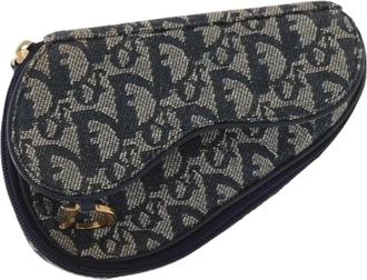 Dior Pre-owned Trotter Canvas Pouch - Dames - Vintage Mini Tas - Blauw - ONE Size - Vintage