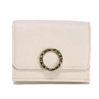 Bulgari White Leather Wallet (Tri-Fold) (Pre-Owned)