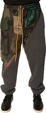 Dolce & Gabbana Multicolor Patchwork Cotton Jogger SweatMens Mens Pants