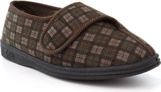 Generic Mens Wide Slippers Mens Extra Large Slippers Size 6 Boys Slipper Size 8 Wide Fit Slipper Extra Large Touch Fastening Rubber Sole EE Fitting Washable S