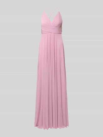 Jake*s Abendkleid mit r&uuml;ckseitig &uuml;berkreuzten Spaghettitr&auml;gern in Rosa, Gr&ouml;&szlig;e 32