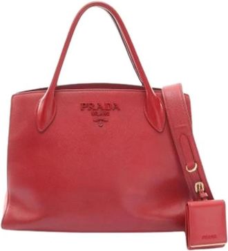 Prada Pre-owned Vintage Tote Bag - Dames - Vintage Shopper - Rood - ONE Size - Leer - Vintage